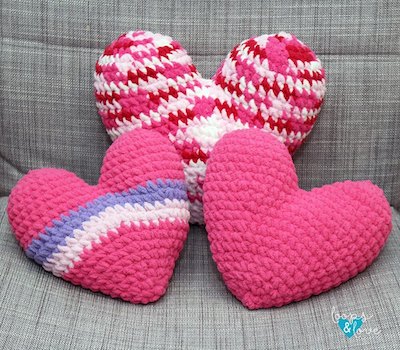 Crochet Heart Pillow Pattern by Loops And Love Crochet