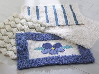 Crochet Loop Stitch Bath Mat Pattern by Maggie's Crochet