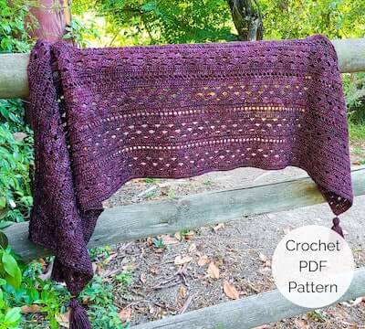 Crochet Rectangle Shawl Pattern by The Loophole Fox