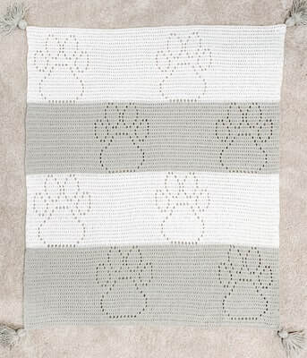 Filet Crochet Paw Print Blanket Pattern by Owl B Hooked