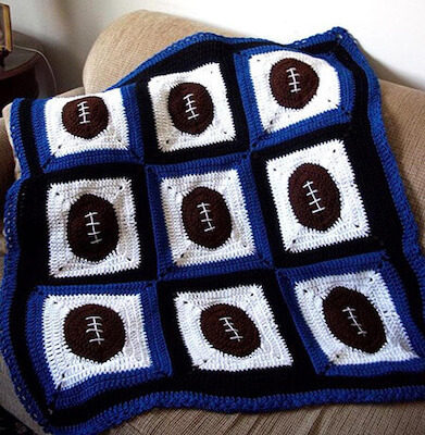 Football Fever Baby Blanket Crochet Pattern by Design City