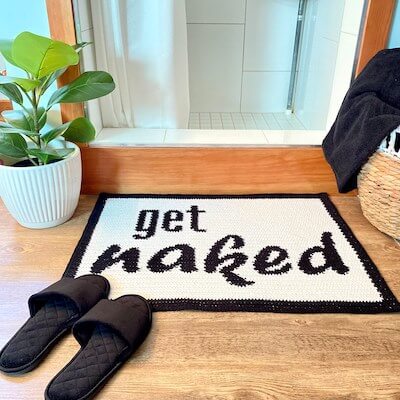 Get Naked Bath Mat Crochet Pattern by Jaded Crafts Creations