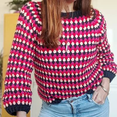 Granny Go Round Jumper Crochet Pattern by Iron Lamb