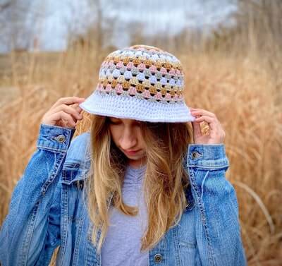 Granny Stripe Bucket Hat Crochet Pattern by Be Ewenique Boutique