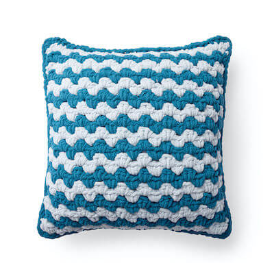 Crochet Granny Striped Floor Cushion Pattern by Yarnspirations