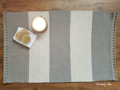 Herringbone Bath Mat Crochet Pattern by Sincerely Pam