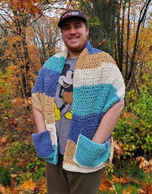 Pocket Shawl Crochet Pattern by Crafting At The Poole