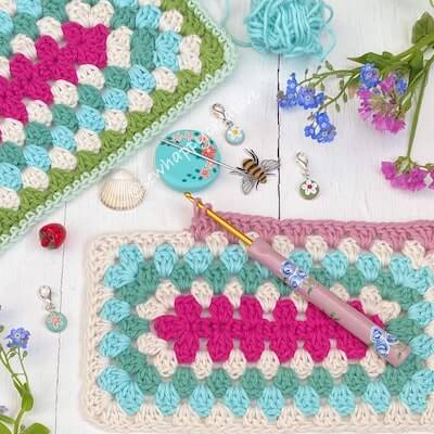 Rectangle Crochet Granny Square Pattern by Sew Happy Creative