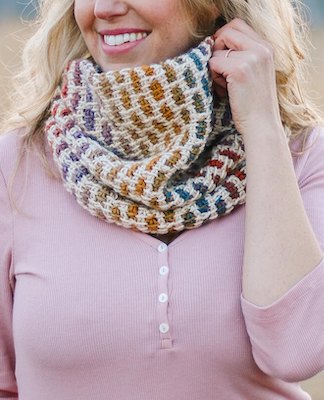 Stained Glass Crochet Cowl Pattern by Make & Do Crew