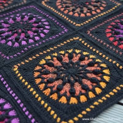 Crochet Stained Glass Granny Square Pattern by Lilla Bjorn Crochet