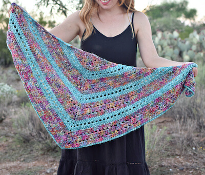 Stained Glass Triangle Wrap Crochet Pattern by Hooked On Homemade Happiness