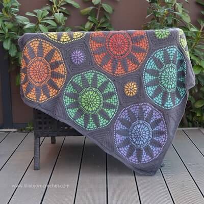 Stained Glass Wonder Blanket Crochet Pattern by Lilla Bjorn Crochet