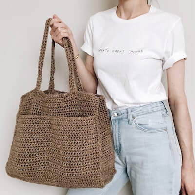 Wesley Shopping Bag Crochet Pattern by M Madison Marie
