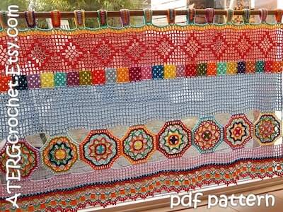 Boho Crochet Valance Pattern by ATERG Crochet