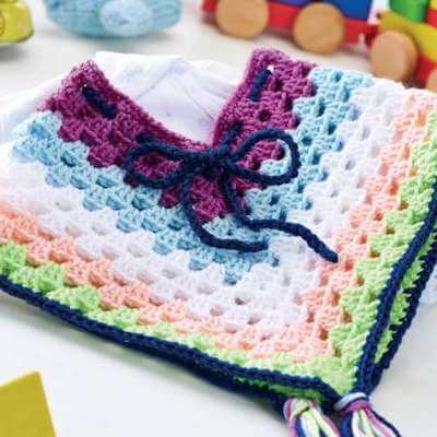 Cheerful Crochet Baby Poncho Pattern by Top Crochet Patterns