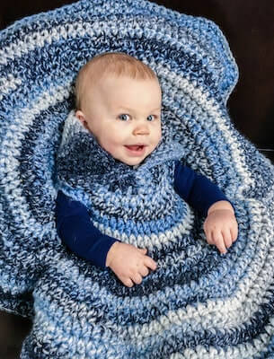 Crochet Car Seat Baby Poncho Pattern by Left In Knots