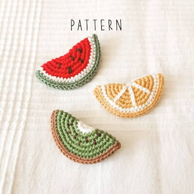 Crochet Fruity Brooches Pattern by Emi Creations By Chloe