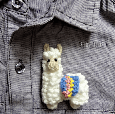 Crochet Llama Brooch Pattern by Hello Stitches XO