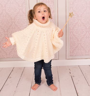 Crochet Roll Neck Poncho Pattern by TC Designs UK