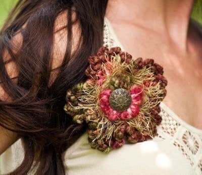 Flower Pin Brooch Crochet Pattern by Yay Crochet Patterns