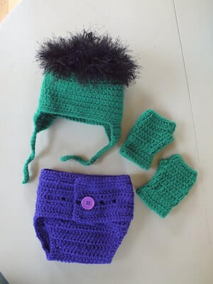 Incredible Hulk Baby Set Crochet Pattern by Crochet Hero Designs