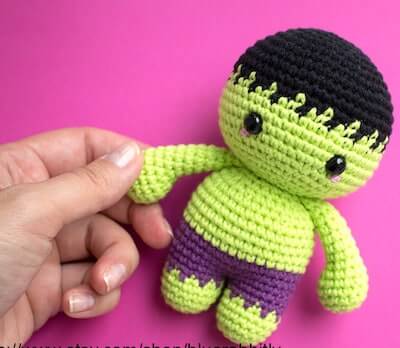 Mini Hulk Amigurumi Pattern by Blue Rabbit Toys