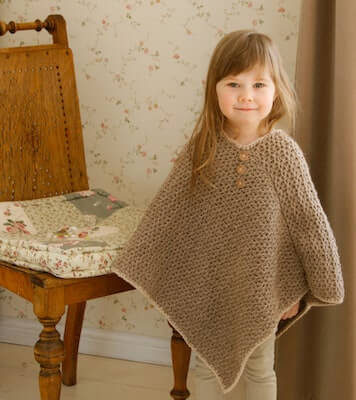 Sam Kids Poncho Crochet Pattern by Muki Crafts