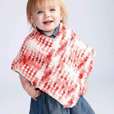 Simple Crochet Baby Poncho Pattern by Yarnspirations