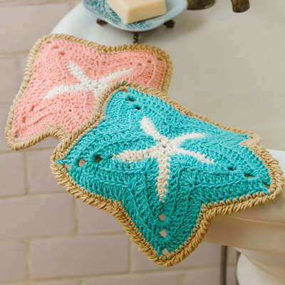 Starfish Dishcloths Crochet Pattern by Red Heart