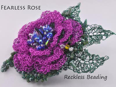 Wire Crochet Rose Pattern by Reckless Beading