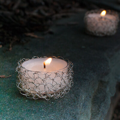Wire Crochet Tealight Holder Pattern by Petals To Picots