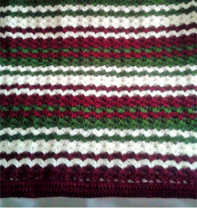 Festive Iris Crochet Stitch Striped Throw by OuiCrochet