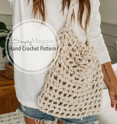 Finger Crochet Market Bag Pattern by SimplyMaggieKnits