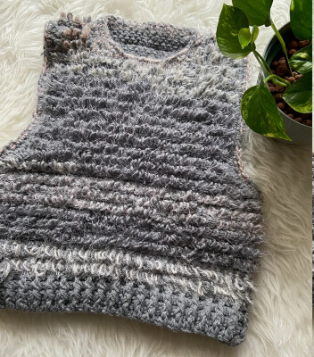 Lidia Loop Stitch Vest Crochet Pattern by Manateesquares
