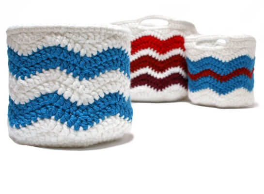 Storage Baskets Zig Zag Crochet Pattern by KnitAndCrochetEvrAft