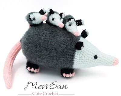 Opossum Amigurumi Crochet Pattern by Mevv San