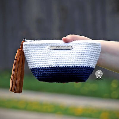 Colour Block Makeup Bag Crochet Pattern by The Loopy Lamb