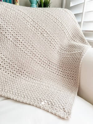 Baby Throw Crochet White Blanket Pattern by Daisy Cottage Designs