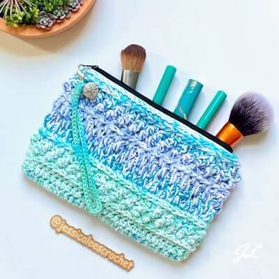 Darcy Makeup Bag Crochet Pattern by Jessica Lee's Crochet