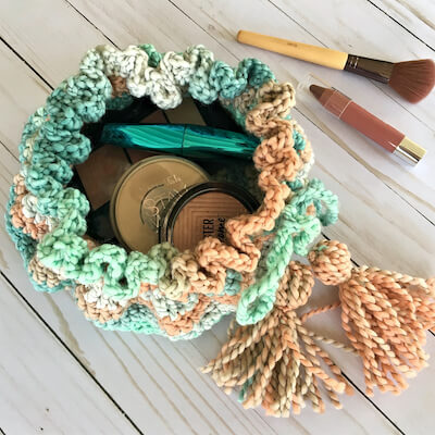 Drawstring Makeup Bag Crochet Pattern by CAAB Crochet