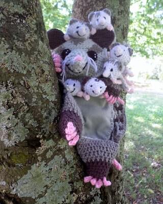 Crochet Opossum Blankie Buddy Pattern by Jenna Wingate Designs
