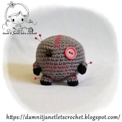 Crochet Round Plush Voodoo Doll Pattern by Damn It Janet, Let's Crochet