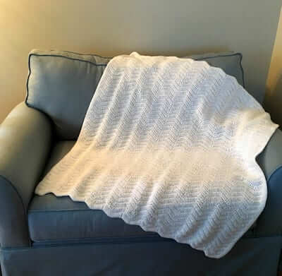 Crochet White Baby Christening Blanket Pattern by Handcrafted By KC 