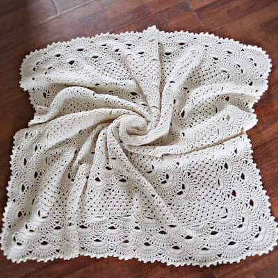 Grandma's German Shells Blanket Crochet Pattern by Jonna Martinez Crochet