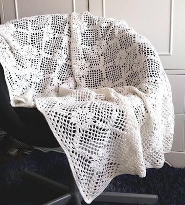 Lacy Vintage Crochet Blanket Pattern by Blage Crochet Design