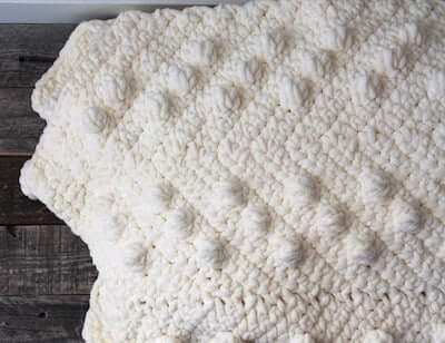Vintage White Chunky Chevron Crochet Blanket Pattern by A more Crafty Life