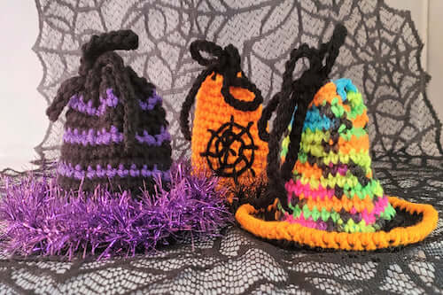 Witch's Hat Treat Bag Crochet Pattern by My Fingers Fly