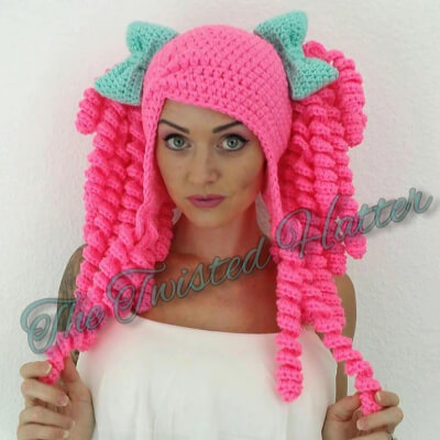 Crochet Pigtail Hat Pattern by TheTwistedHatter