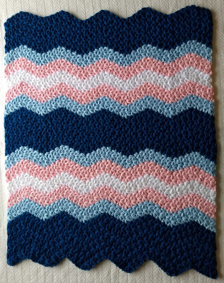 Jasmine Stitch Crochet Ripple Blanket Pattern by kickincrochet
