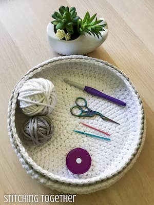 Bella Crochet Bowl Pattern by Stitching Together